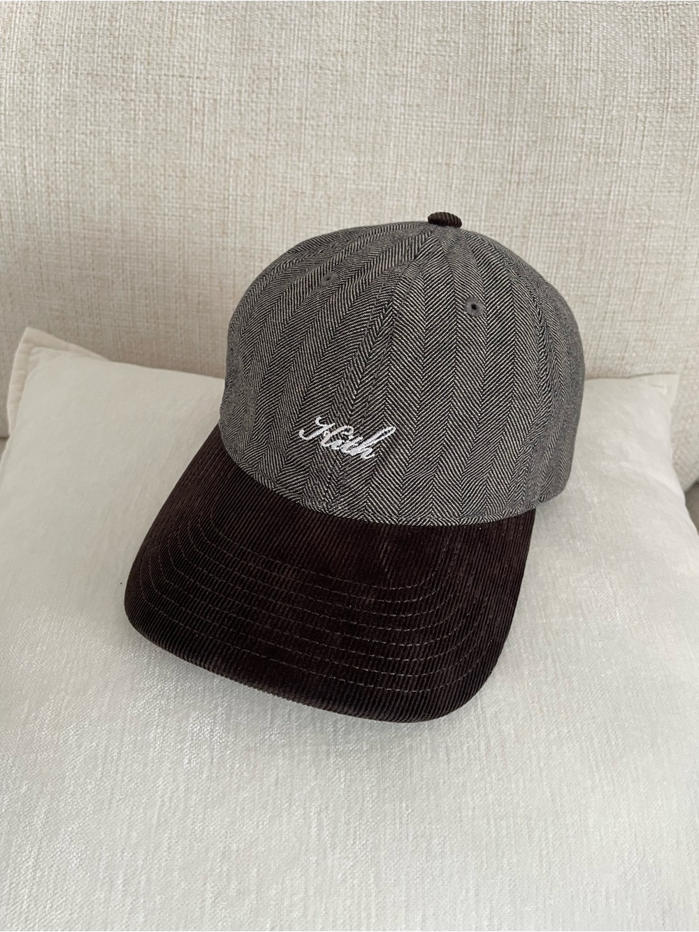 Kith Fall/Winter 2022 Blocked Black/Taupe Herringbone Brown Corduroy Hat 'Modsy'